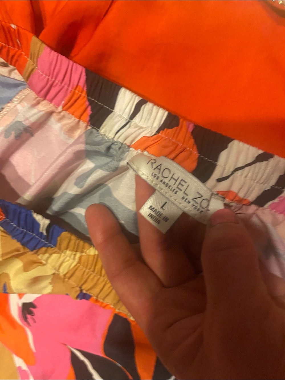 Rachel Zoe Orange Floral Print skirt with Pink and Purple Accents - Picture 2 of 7